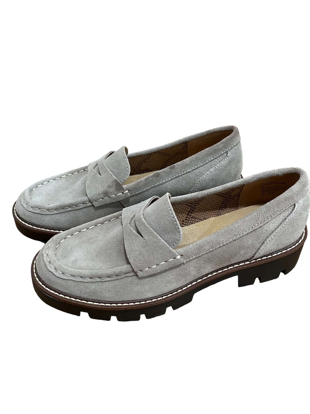 House of Harlow 1960 Women’s Taupe Suede Penny Loafers Size 7